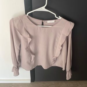 Lush blush pink ruffle blouse
